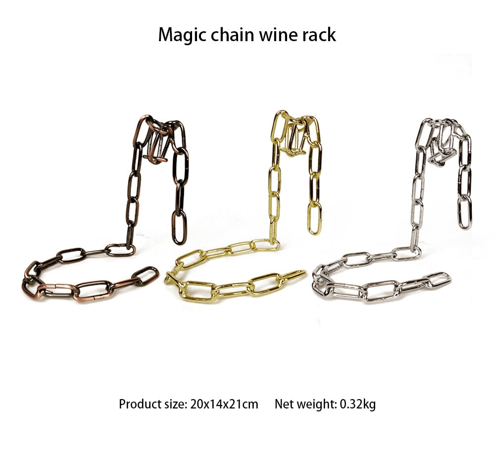 Metal Chain Hanging Wine Rack